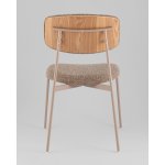 Стул Doe без подлокотников коричневый бежевые ножки