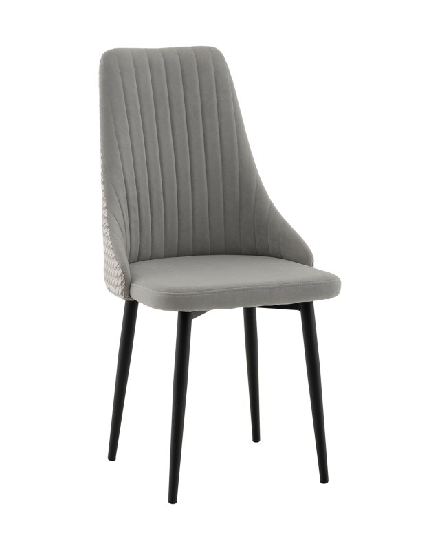 Стул Касаденика велюр серый, спинка гобелен лошадки