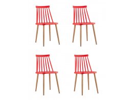 Стул Морган пластиковый красный 4 шт
