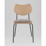 Стул обеденный Casey серо-коричневый с бежевой экокожей