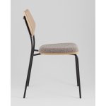 Стул обеденный Casey серо-коричневый с бежевой экокожей