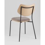 Стул обеденный Casey серо-коричневый с бежевой экокожей