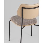 Стул обеденный Casey серо-коричневый с бежевой экокожей