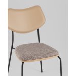 Стул обеденный Casey серо-коричневый с бежевой экокожей