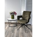 Стул KINNET 360 град. поворот.  MOHAIR-353 / CASTEL-39 Зеленый,ткань/ Тем.-серый каркас, ®DISAUR