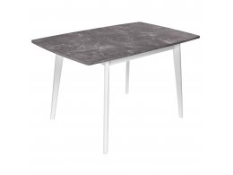 Стол Oslo раскладной 120-160x80x76см, Мрамор Сиена, белый