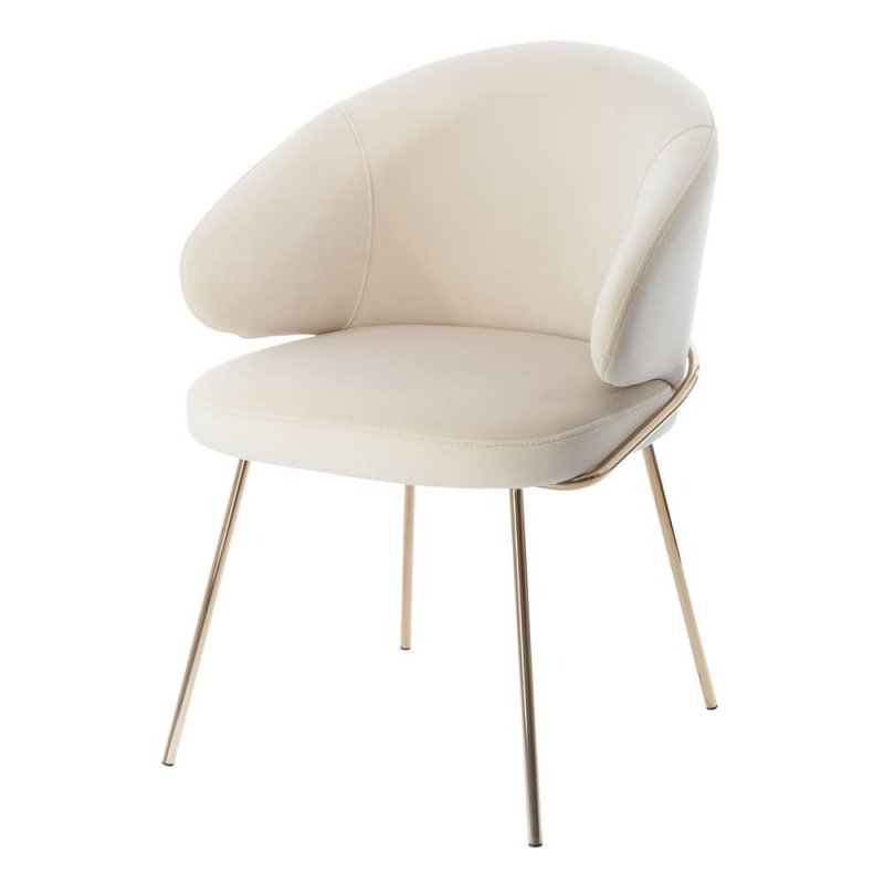 Стул-полукресло Emil кремовый с золотыми ножками Стул-полукресло Emil кремовый с золотыми ножками