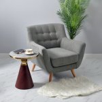 Кофейный столик Vision диам.40см x 54см, металл под дерево, керамика