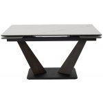 Стол ВИРДЖИНИЯ 140 MATTE БЕЛЫЙ МРАМОР, керамика / ЛЕСНОЙ ОРЕХ, ЧЕРНЫЙ, М-City