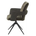 Стул KINNET 360 град. поворот.  MOHAIR-353 / CASTEL-39 Зеленый,ткань/ Тем.-серый каркас, ®DISAUR