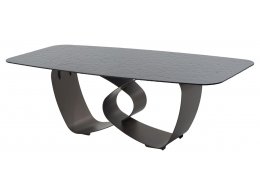 Стол TOVE 240 GREY, стекло BUBBLE  / Шоколадное золото каркас ®DISAUR