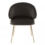 Стул-полукресло Emil графит с золотыми ножками