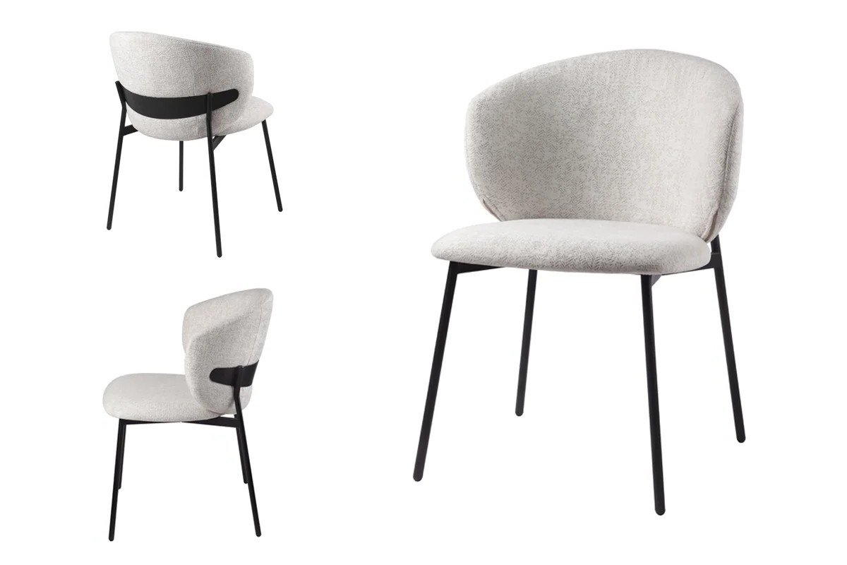 Стул БЕЛЛА, цвет H-09 Светло-серый, велюр / черный каркас