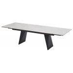 Стол ШЕРЛ  200 CRYSTAL ONIX BIANCO, керамика / Черный каркас М-City