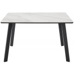 Стол ТИК ТАК 120  Белый мрамор активный, керамика / Черный каркас М-City