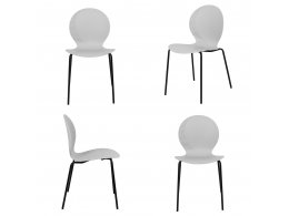 Комплект из 4-х стульев Wave серый с черными ножками