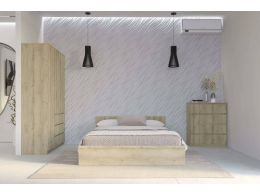 СГ Норд Кровать 1,6 (1635*650*2032) дуб крафт серый/дуб крафт серый