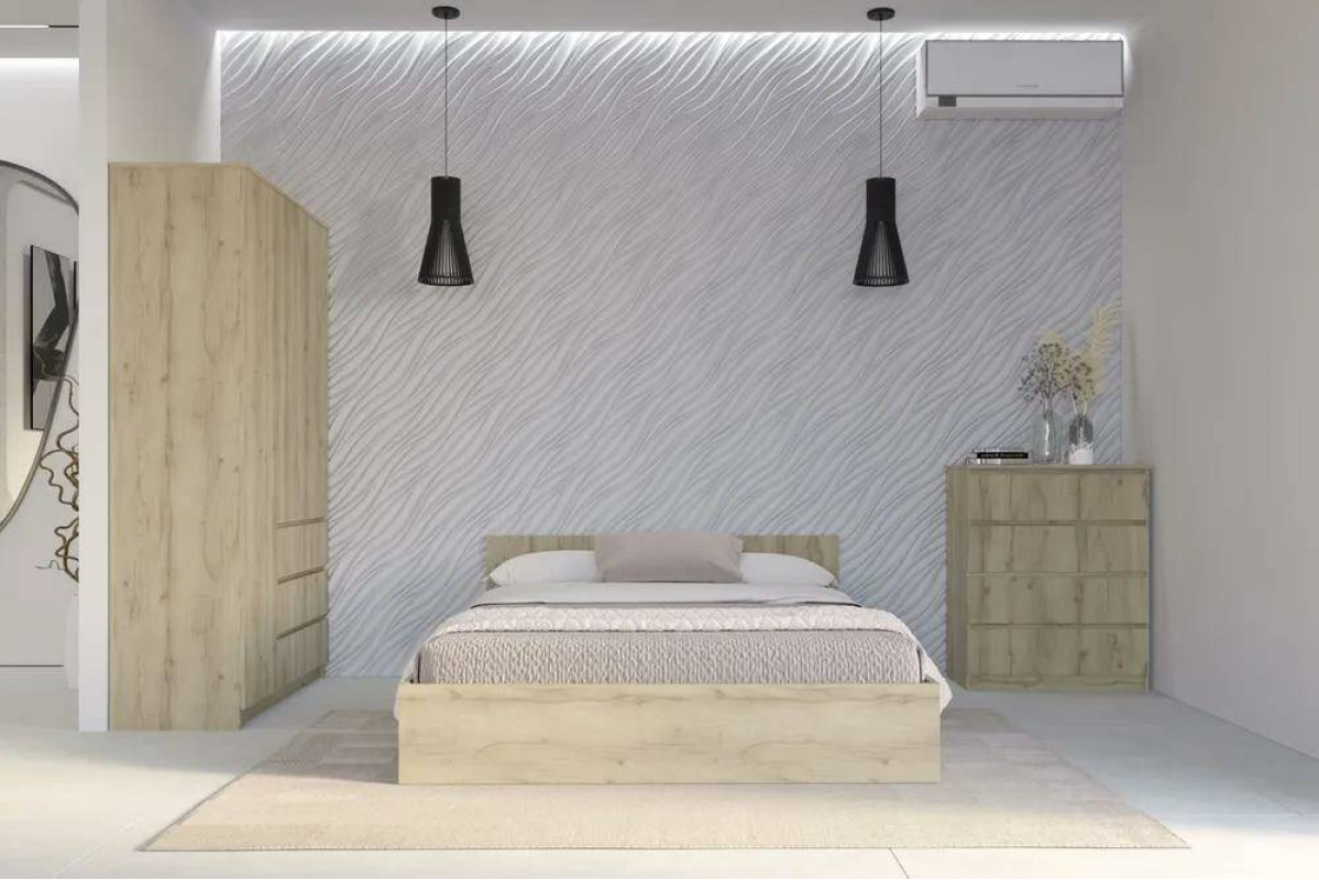 СГ Норд Кровать 1,6 (1635*650*2032) дуб крафт серый/дуб крафт серый