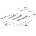 СГ Норд Кровать 1,6 (1635*650*2032) дуб крафт серый/дуб крафт серый