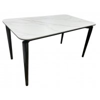 Стол обеденный Блум ART2922-160W, 160х90х75 см, белая керамика/черный