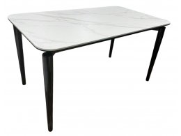 Стол обеденный Блум ART2922-160W, 160х90х75 см, белая керамика/черный