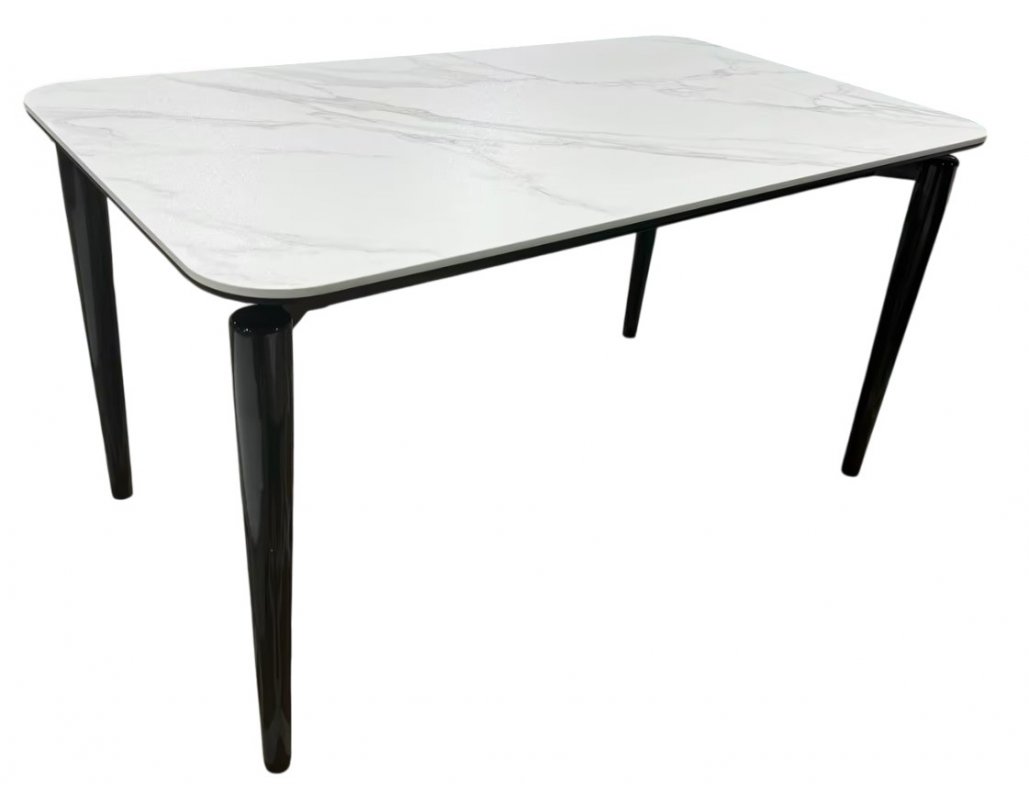 Стол обеденный Блум ART2922-160W, 160х90х75 см, белая керамика/черный