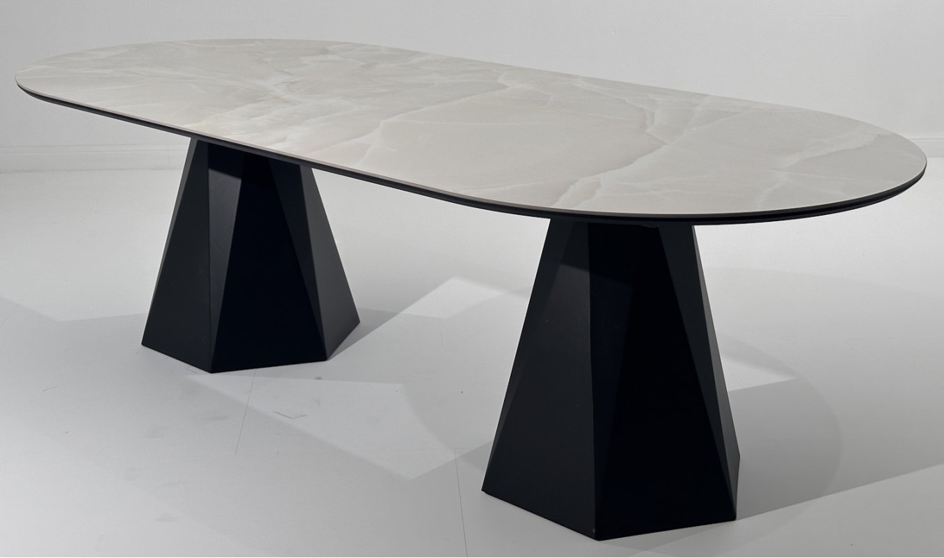 Стол ОРФЕЙ  240 нераскладной ONYX SABLE PULIDO, керамика / Черный каркас М-City