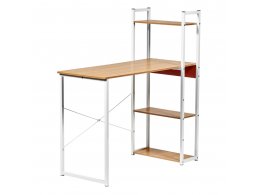 Стол письменный с полками Frame 100x45x110 см, светлое дерево, белый