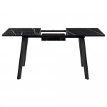 Стол Dublin раскладной 120-160х80х75 чёрный мрамор с чёрными ножками