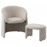 Кресло+оттоманка HUG AT5139-09 Св. бежевый, ткань/каркас металл в обивке AT5139-09 ®DISAUR