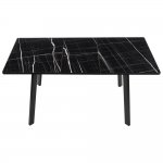 Стол Dublin раскладной 120-160х80х75 чёрный мрамор с чёрными ножками