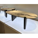 Стол кофейный ARN FENDI WHITE керамика на стекле/массив/ МДФ, облицованный дубовым шпоном ®DISAUR