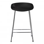 Стул полубарный Neo чёрный с хромированными ножками