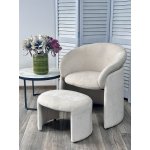 Кресло+оттоманка HUG AT5139-09 Св. бежевый, ткань/каркас металл в обивке AT5139-09 ®DISAUR