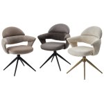 Стул ЖЕНЕВА (GENEVA) 360 град, СЕРЫЙ VEGA-88 / MIAMI-459, ткань / ЧЕРНЫЙ каркас, ®DISAUR