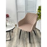 Стул BRANDY 505-4 Латте, велюр беспальчиковый / черный каркас, М-City