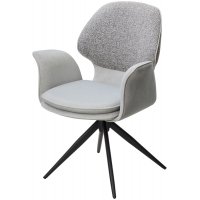 Стул LENNE 360 град. поворот., серый MILAN-450, ткань/ MOHAIR-151, ткань/ Черный, ®DISAUR