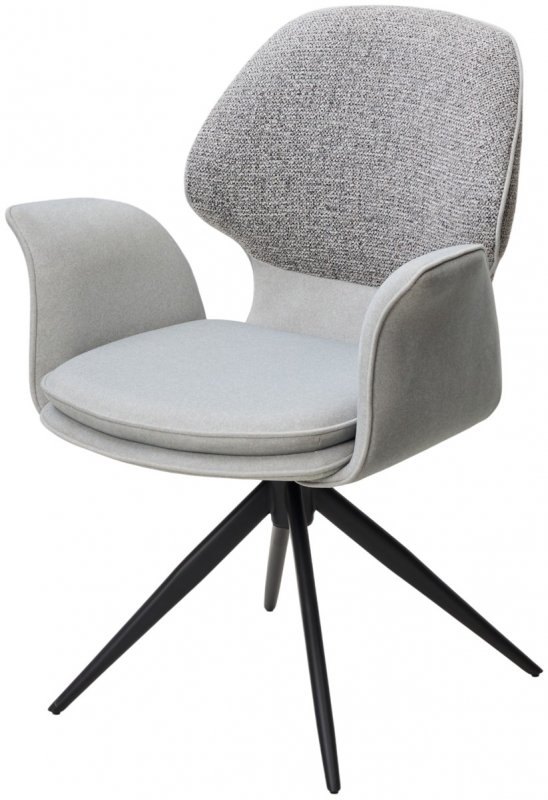 Стул LENNE 360 град. поворот., серый MILAN-450, ткань/ MOHAIR-151, ткань/ Черный, ®DISAUR