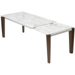 Стол ESMIR 160 MATTE ARABESCATO SOLID CERAMIC/ орех, ®DISAUR