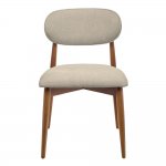 Стул Lucas 3 латте букле с ножками цвета орех