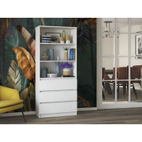 Стеллаж Мальм 3 ящика (804х1800х350) Белый