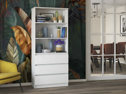 Стеллаж Мальм 3 ящика (804х1800х350) Белый