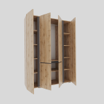 Шкаф распашной Сура 2 (1500х2100х480) Дуб вотан/ графит