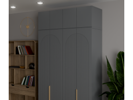 Антресоль Фиеста 1332х400х500 (Графит/Графит Софт)