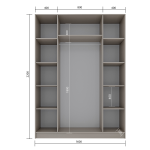 Шкаф Голд Бостон 1600*2200*520 Бежевый (Глиняный Серый )