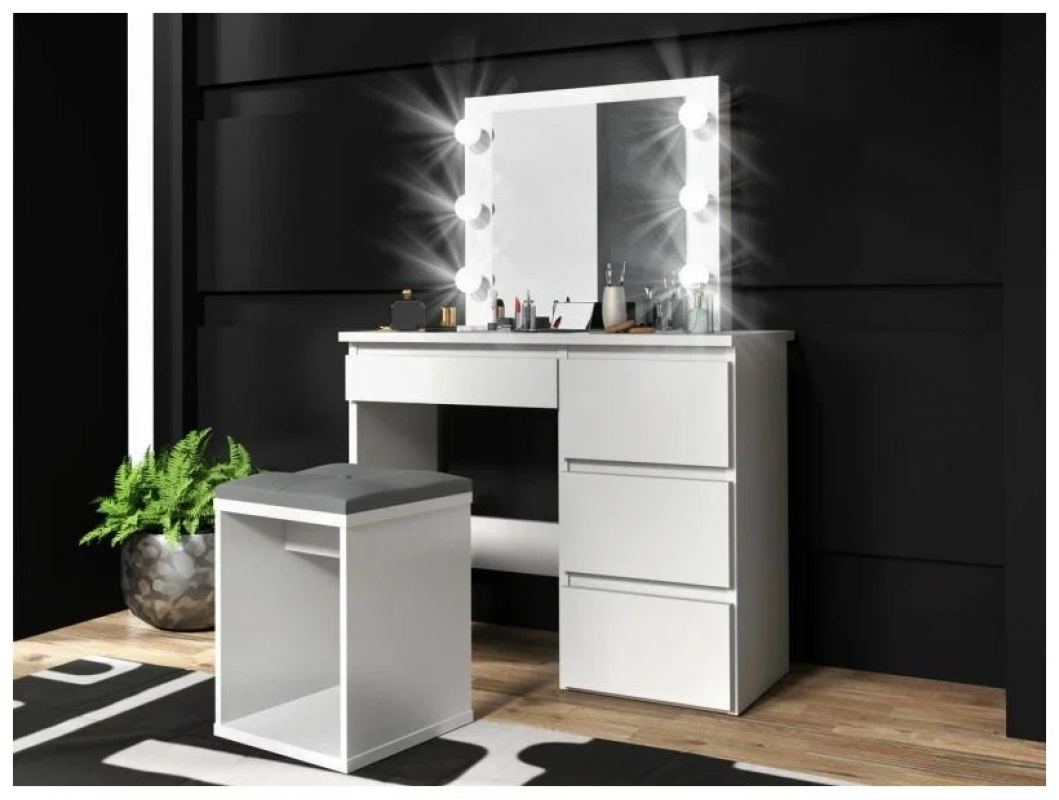 Стол косметический с подсветкой Сура 900х1360х400 Белый