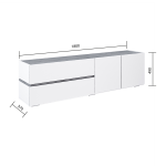 Тумба ТВ "Аркон" белый / бетон темный