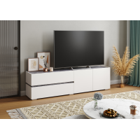 Тумба ТВ "Аркон" белый / бетон темный