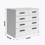 Комод Бостон 810*800*500 с 3+2 ящика (Белый)