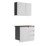 Кухонный гарнитур "Мальм" 1.0 (Белый, столешница Дуб Вотан